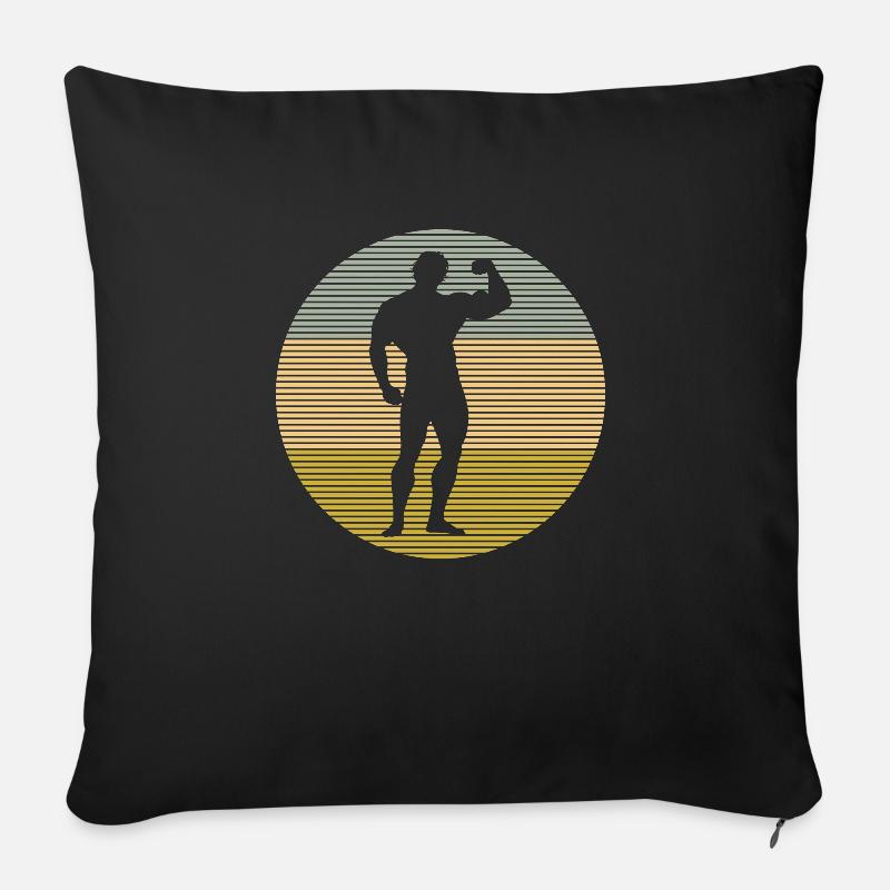 Bodybuilding - Sofa pillow with filling 45cm x 45cm - black