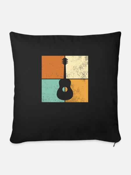 Gitarre - Sofakissen mit Füllung 45 x 45 cm - Schwarz