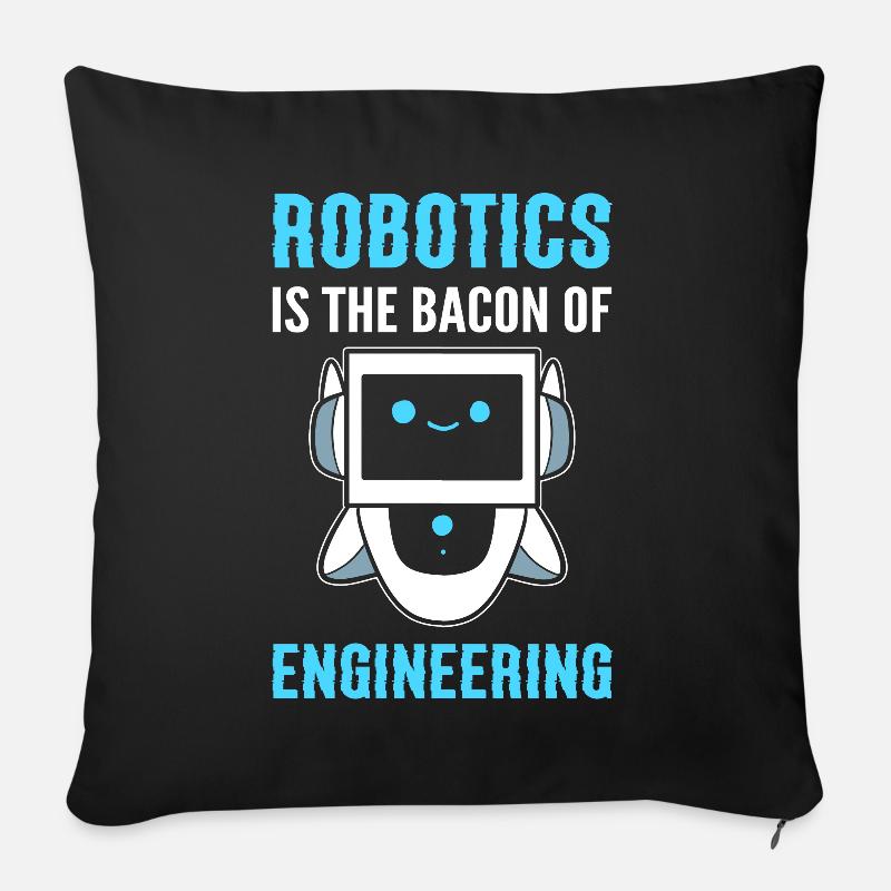 Lustige Robotik Roboterprogrammierer - Sofakissen mit Füllung 45 x 45 cm - Schwarz