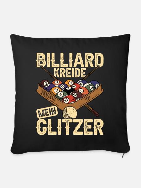 Billiard Billiardtisch Billiardkugel - Sofakissen mit Füllung 45 x 45 cm - Schwarz