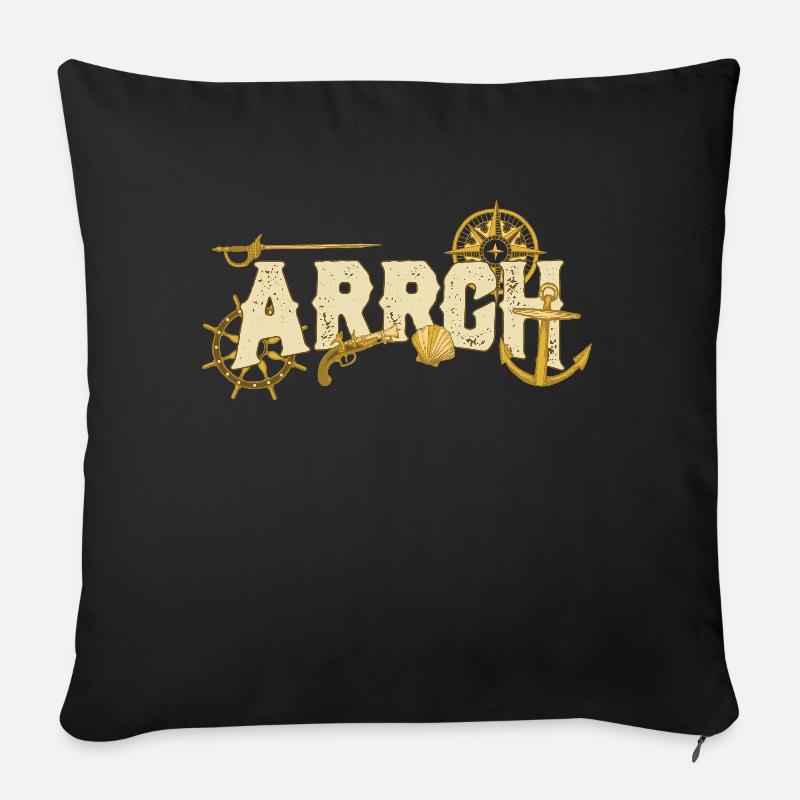 Pirates ARRCH Pirate Pirate Pirate - Coussin et housse de 45 x 45 cm - noir