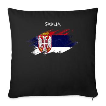 SRBIJA - Coussin et housse de 45 x 45 cm - noir - Devant