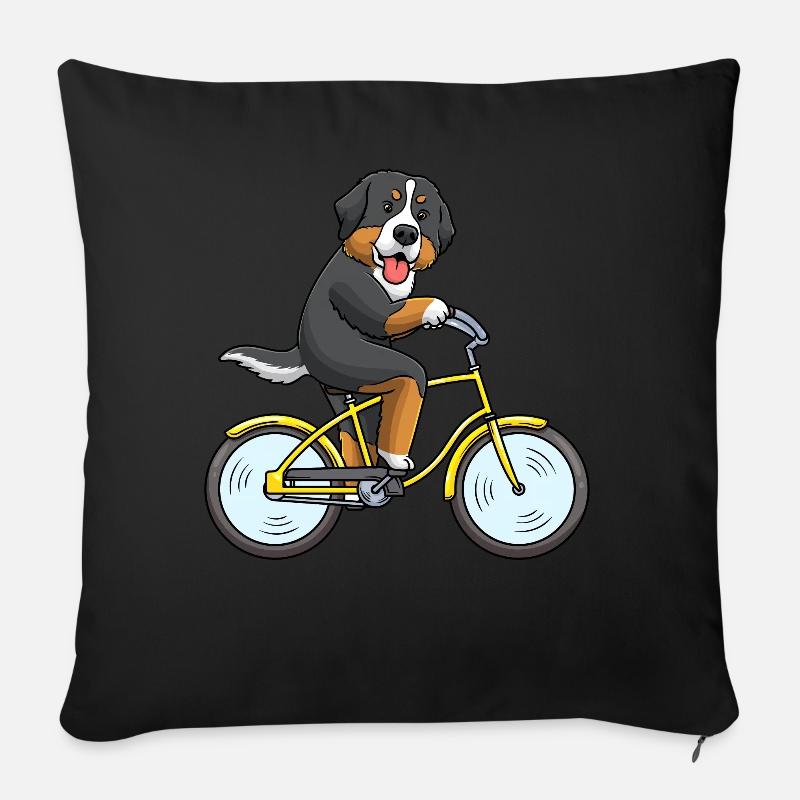 Bouvier Bernois Bouvier Bernois Bicyclette - Coussin et housse de 45 x 45 cm - noir