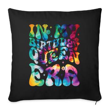 Anniversaire Queen Groovy Flower Party Famille - Coussin et housse de 45 x 45 cm - noir - Devant
