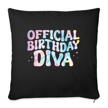 Anniversaire Queen Groovy Flower Party Famille - Coussin et housse de 45 x 45 cm - noir - Devant