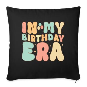 Anniversaire Queen Groovy Flower Party Famille - Coussin et housse de 45 x 45 cm - noir - Devant