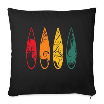 Vintage Surfer Retro Surfing Beach Surf - Sofa pillow with filling 45cm x 45cm - black - Front