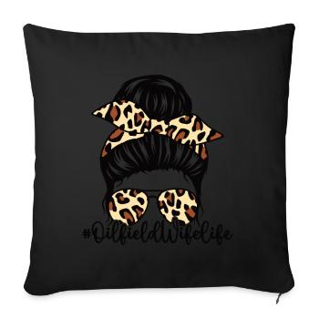 Ölfeldarbeiter Rig Roughneck Ölfeldfrau - Sofakissen mit Füllung 45 x 45 cm - Schwarz - Vorne