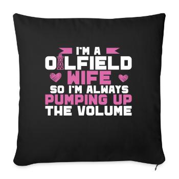Travailleur pétrolier Rig Roughneck Oilfield Woman - Coussin et housse de 45 x 45 cm - noir - Devant