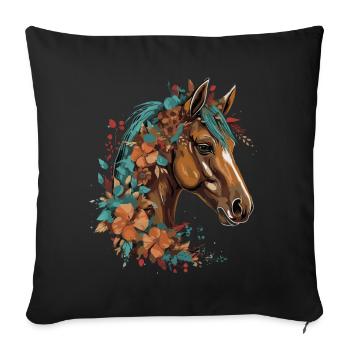 Rider Horse Portrait Western Cowboy - Sofa pillow with filling 45cm x 45cm - black - Front