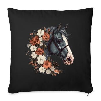 Rider Horse Portrait Western Cowboy - Sofa pillow with filling 45cm x 45cm - black - Front