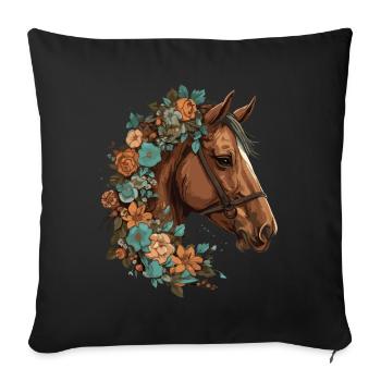 Cavalier Cheval Portrait Western Cowboy - Coussin et housse de 45 x 45 cm - noir - Devant