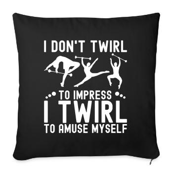 Bâton Twirling Fille Twirler Majorette - Coussin et housse de 45 x 45 cm - noir - Devant