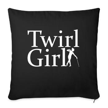 Bâton Twirling Fille Twirler Majorette - Coussin et housse de 45 x 45 cm - noir - Devant