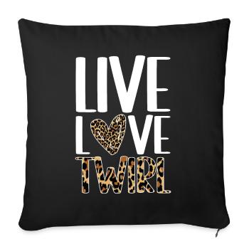 Bâton Twirling Fille Twirler Majorette - Coussin et housse de 45 x 45 cm - noir - Devant