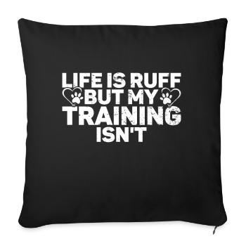 Dresseur de chiens Chiot drôle de dressage d’animaux de compagnie - Coussin et housse de 45 x 45 cm - noir - Devant