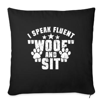 Dresseur de chiens Chiot drôle de dressage d’animaux de compagnie - Coussin et housse de 45 x 45 cm - noir - Devant