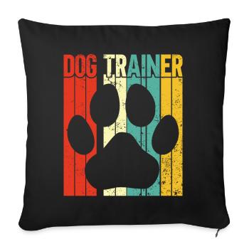 Dresseur de chiens Chiot drôle de dressage d’animaux de compagnie - Coussin et housse de 45 x 45 cm - noir - Devant