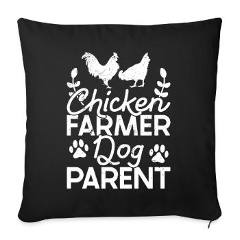 Chicken Dogs Farmer Farmer Dog Agriculture - Sofa pillow with filling 45cm x 45cm - black - Front