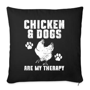 Chicken Dogs Farmer Farmer Dog Agriculture - Sofa pillow with filling 45cm x 45cm - black - Front