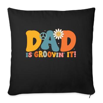 Retro Groovy Daddy Matching Family Birthday Party - Sofakissen mit Füllung 45 x 45 cm - Schwarz - Vorne