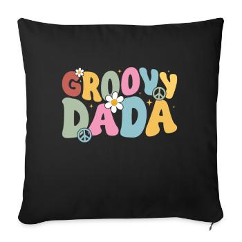 Retro Groovy Daddy Matching Family Birthday Party - Sofakissen mit Füllung 45 x 45 cm - Schwarz - Vorne