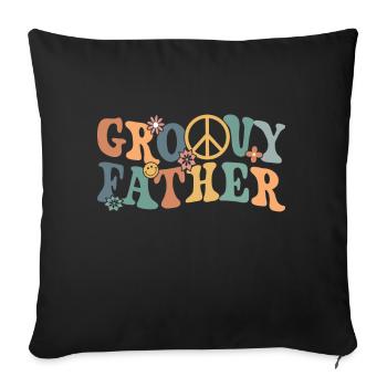 Retro Groovy Daddy Matching Family Birthday Party - Sofakissen mit Füllung 45 x 45 cm - Schwarz - Vorne