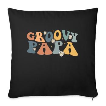 Retro Groovy Daddy Matching Family Birthday Party - Sofakissen mit Füllung 45 x 45 cm - Schwarz - Vorne
