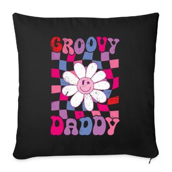 Retro Groovy Daddy Matching Family Birthday Party - Sofakissen mit Füllung 45 x 45 cm - Schwarz - Vorne