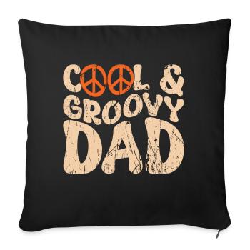 Retro Groovy Daddy Matching Family Birthday Party - Sofakissen mit Füllung 45 x 45 cm - Schwarz - Vorne