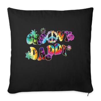 Retro Groovy Daddy Matching Family Birthday Party - Sofakissen mit Füllung 45 x 45 cm - Schwarz - Vorne