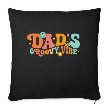 Retro Groovy Daddy Matching Family Birthday Party - Sofakissen mit Füllung 45 x 45 cm - Schwarz - Vorne