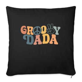 Retro Groovy Daddy Matching Family Birthday Party - Sofakissen mit Füllung 45 x 45 cm - Schwarz - Vorne