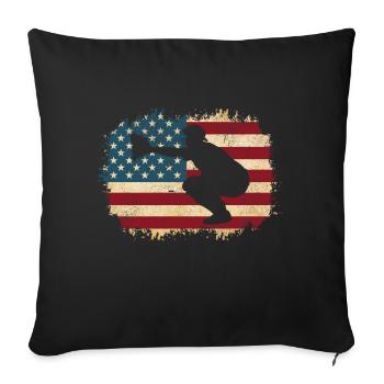 Baseball Catcher Joueur de baseball Lanceur - Coussin et housse de 45 x 45 cm - noir - Devant