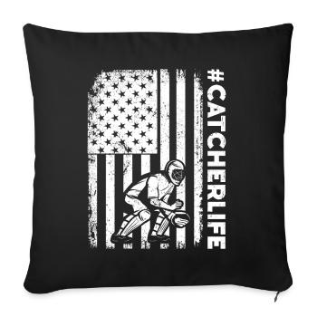Baseball Catcher Baseball Player Pitcher - Sofa pillow with filling 45cm x 45cm - black - Front