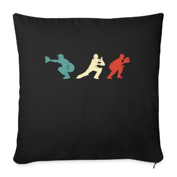 Baseball Catcher Baseball Player Pitcher - Sofa pillow with filling 45cm x 45cm - black - Front