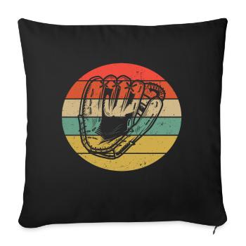 Receveur de baseball Lanceur de baseball - Coussin et housse de 45 x 45 cm - noir - Devant