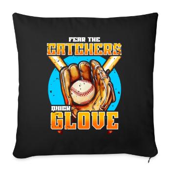 Baseball Catcher Baseball Player Pitcher - Sofa pillow with filling 45cm x 45cm - black - Front