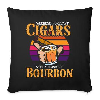 Bourbon Cigares Whisky Cigares Lounge Lovers - Coussin et housse de 45 x 45 cm - noir - Devant