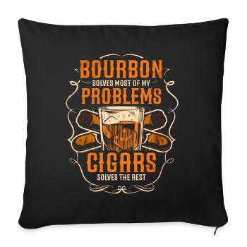 Bourbon Cigares Whisky Cigares Lounge Lovers - Coussin et housse de 45 x 45 cm - noir - Devant