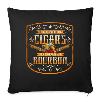 Bourbon Cigares Whisky Cigares Lounge Lovers - Coussin et housse de 45 x 45 cm - noir - Devant