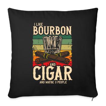 Bourbon Cigares Whisky Cigares Lounge Lovers - Coussin et housse de 45 x 45 cm - noir - Devant
