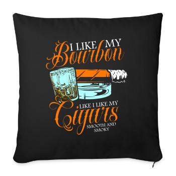 Bourbon Cigares Whisky Cigares Lounge Lovers - Coussin et housse de 45 x 45 cm - noir - Devant