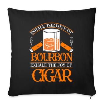 Bourbon Cigares Whisky Cigares Lounge Lovers - Coussin et housse de 45 x 45 cm - noir - Devant