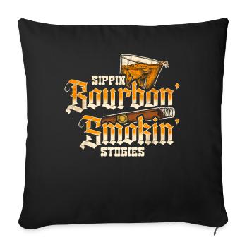 Bourbon Cigares Whisky Cigares Lounge Lovers - Coussin et housse de 45 x 45 cm - noir - Devant