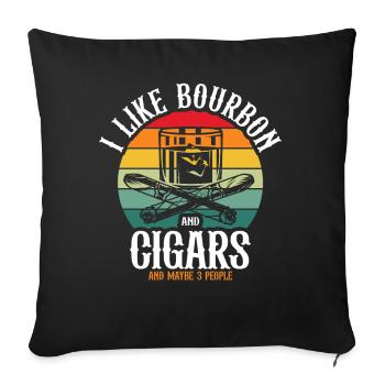 Bourbon Cigares Whisky Cigares Lounge Lovers - Coussin et housse de 45 x 45 cm - noir - Devant