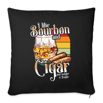 Bourbon Cigares Whisky Cigares Lounge Lovers - Coussin et housse de 45 x 45 cm - noir - Devant