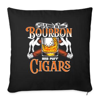 Bourbon Cigares Whisky Cigares Lounge Lovers - Coussin et housse de 45 x 45 cm - noir - Devant