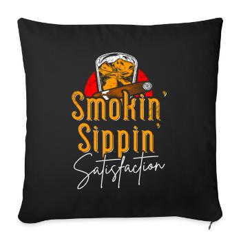 Bourbon Cigares Whisky Cigares Lounge Lovers - Coussin et housse de 45 x 45 cm - noir - Devant