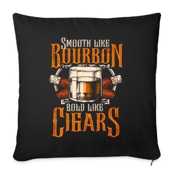 Bourbon Cigares Whisky Cigares Lounge Lovers - Coussin et housse de 45 x 45 cm - noir - Devant